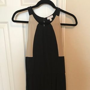 Black/tan maxi dress
